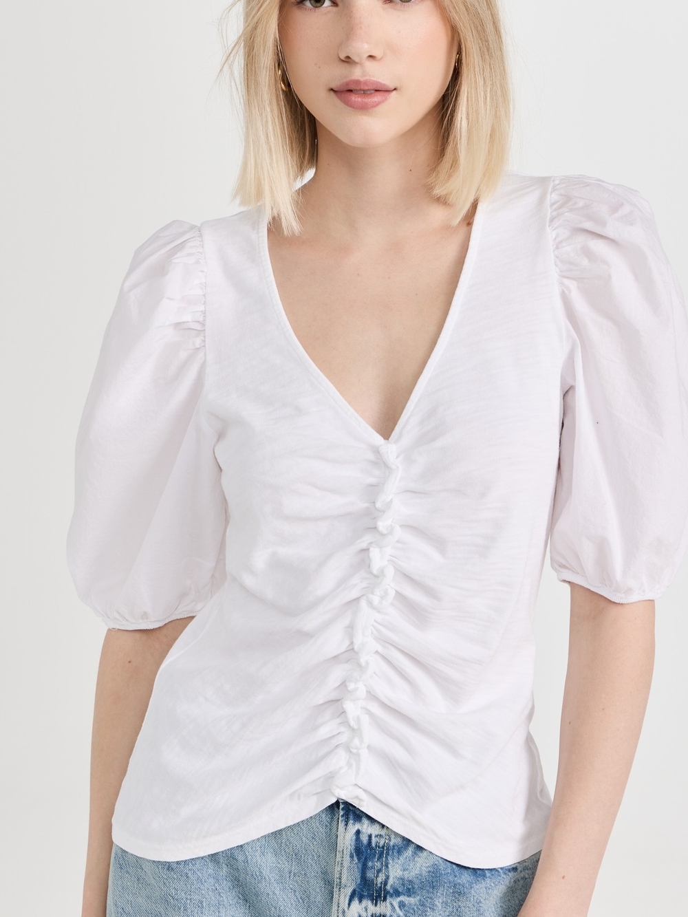 Nation Giada Gathered White Top Small